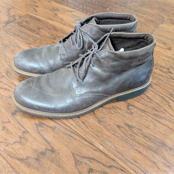 Ecco Findlay Chukka Lace up Leather Boots Chocolate Brown Men's size US 12 EU 46 - Picture 6 of 8